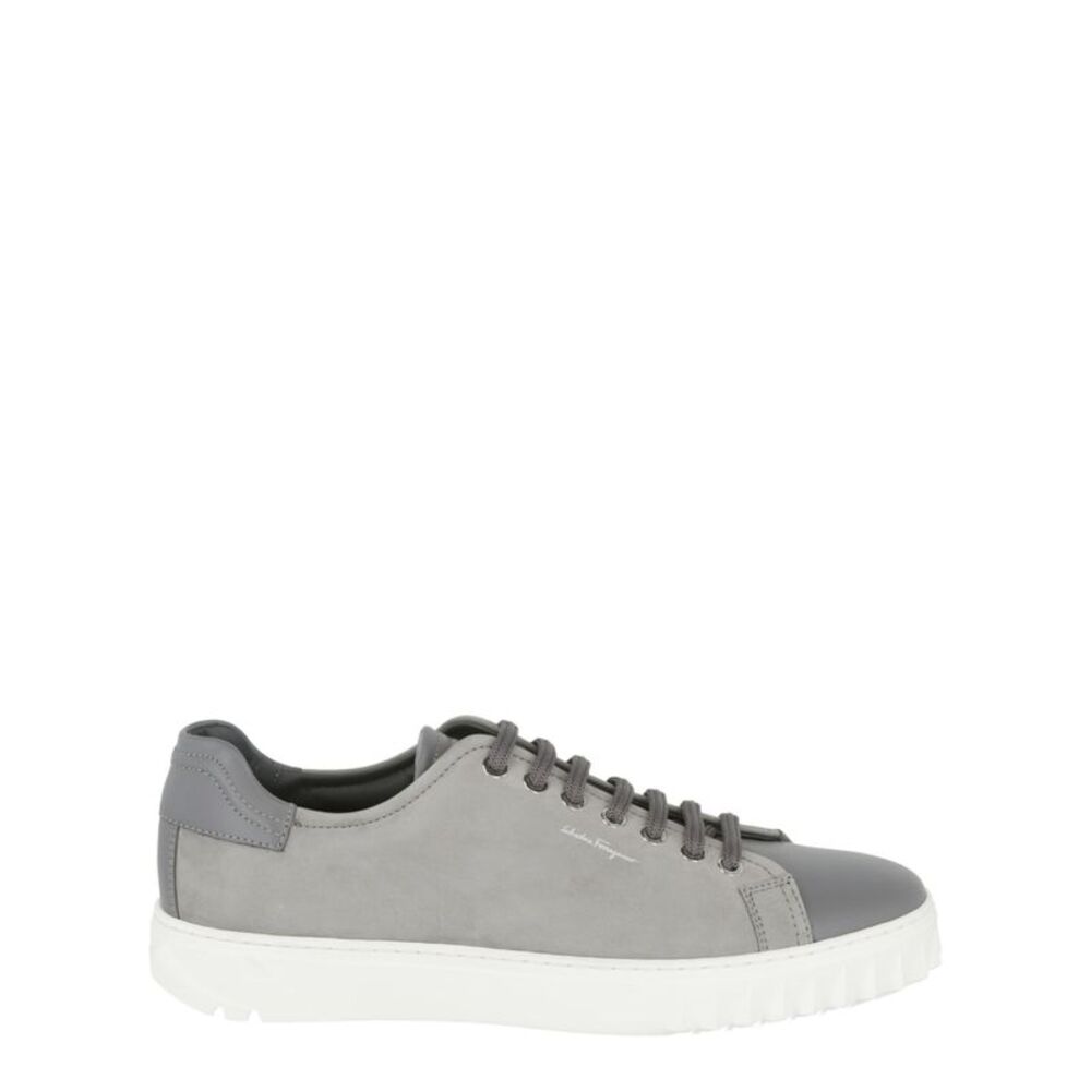 Ferragamo Cube Suede Sneakers Grey Mens